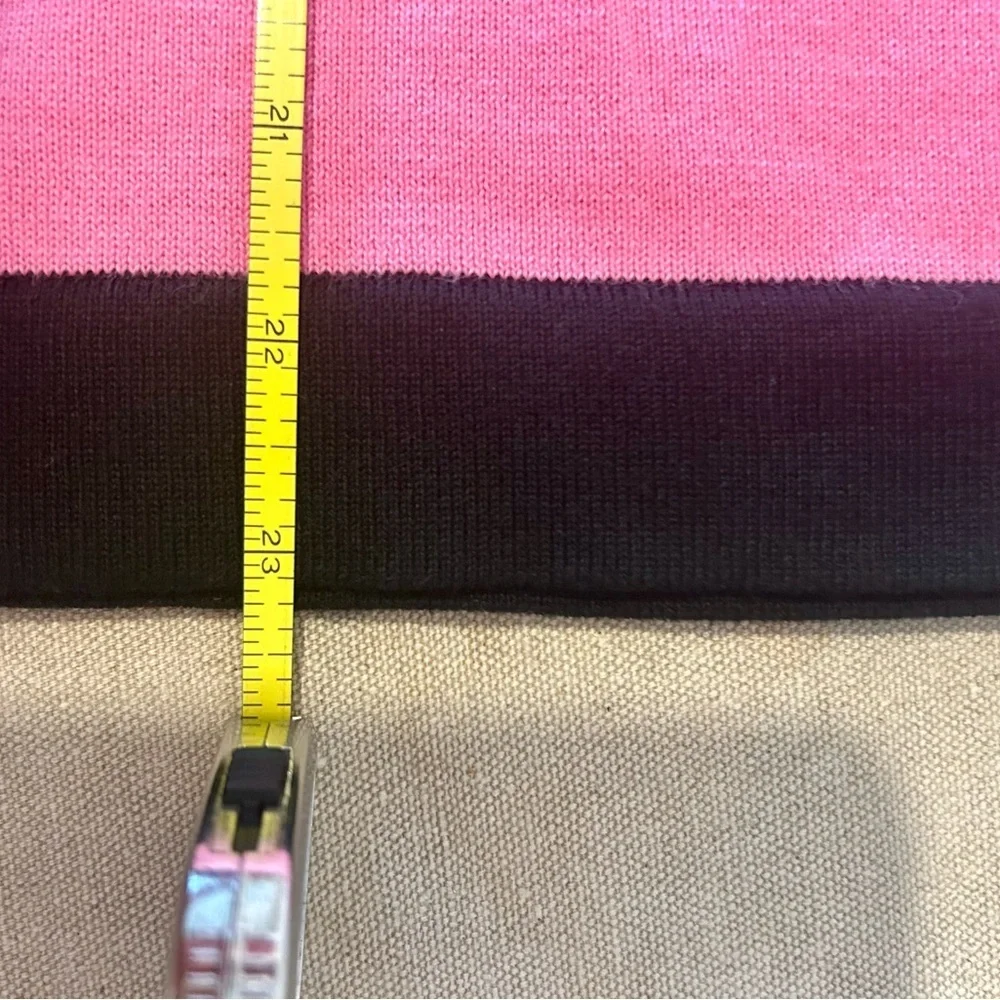 💗Lauren Ralph Lauren Vintage Hot Pink and Black Short Sleeved Sweater Size M💖 - Picture 6 of 8